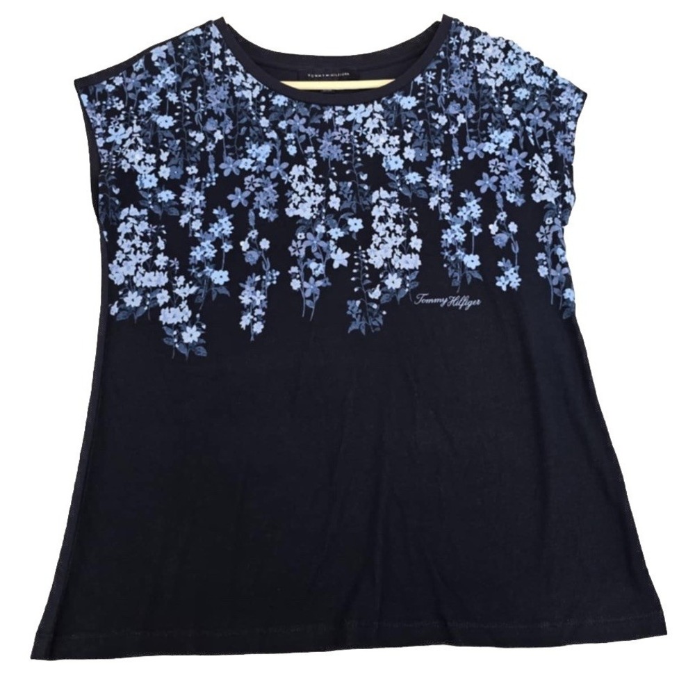 Tommy Hilfiger Tank Womens Size S/P Blue Floral Lightweight Top